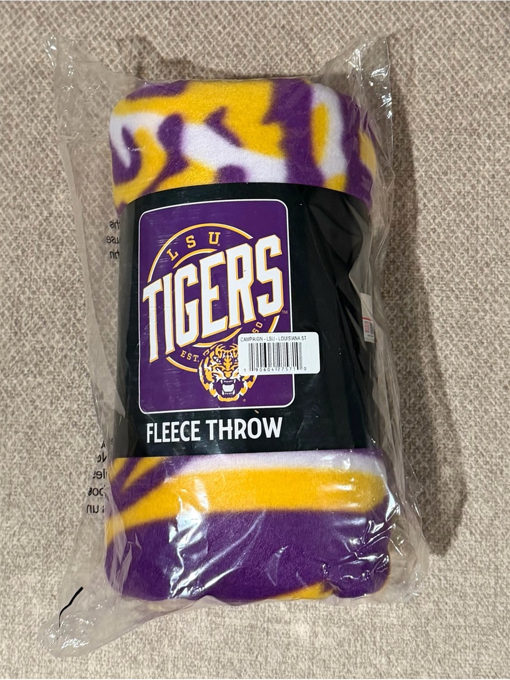 LSU Tigers NCAA Purple & Gold Fleece Throw Blanket